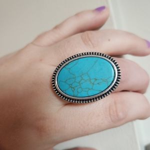 Adjustable turquoise ring